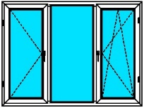 Трехстворчатые пластиковые окна