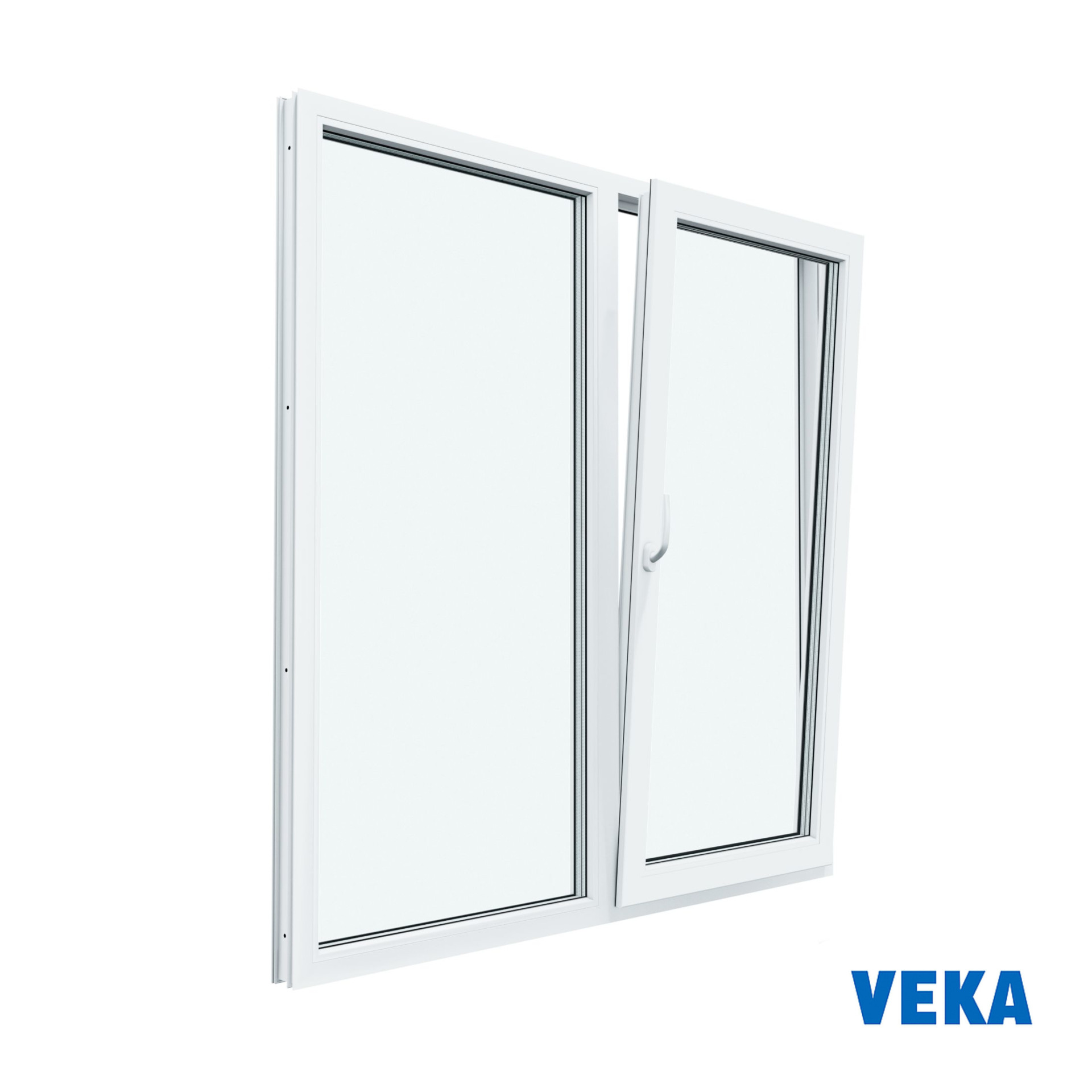 Пластиковое окно ПВХ VEKA двухстворчатое 1160x1000мм (ВхШ) Двухкамерное