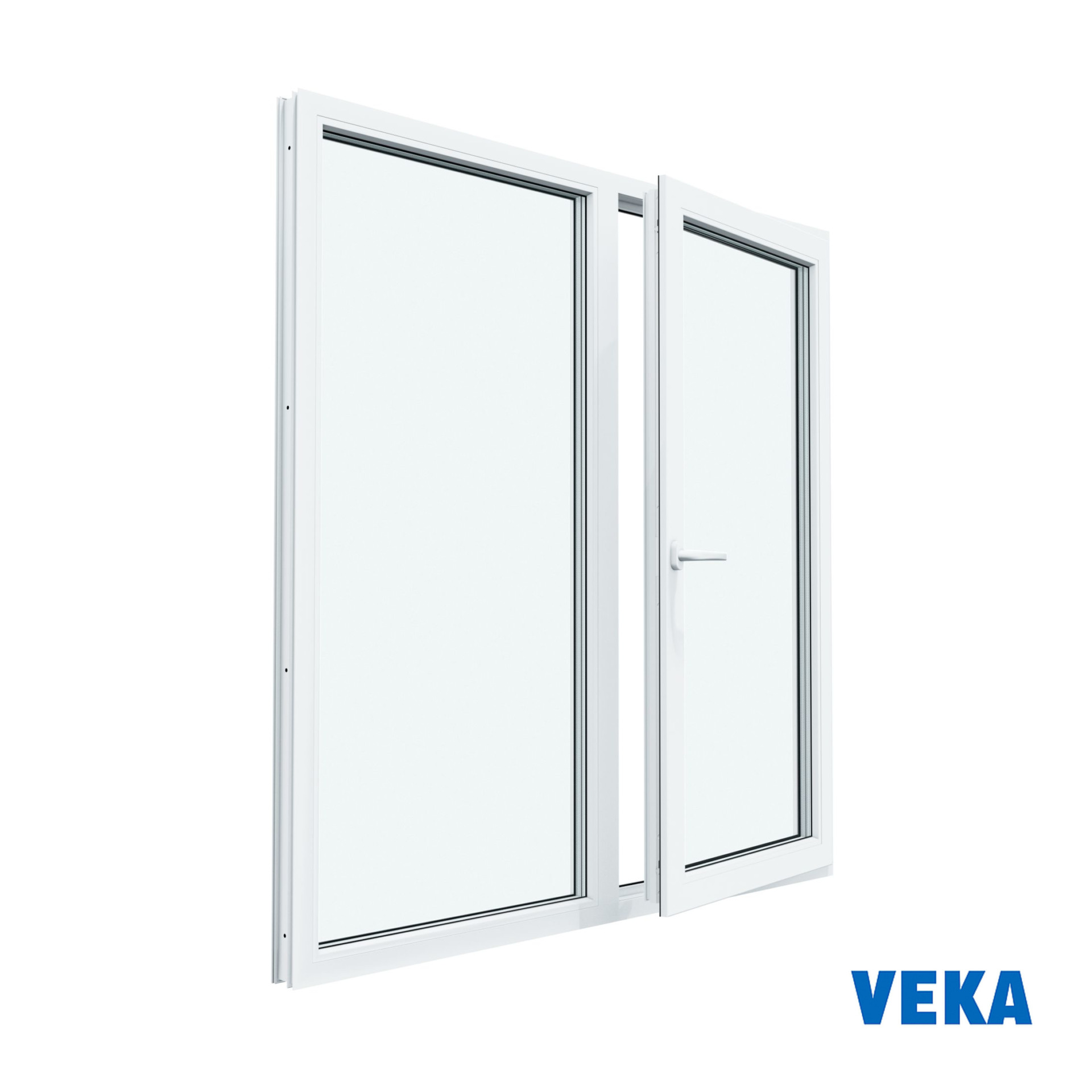 Пластиковое окно ПВХ VEKA двухстворчатое 1160x1000мм (ВхШ) Двухкамерное