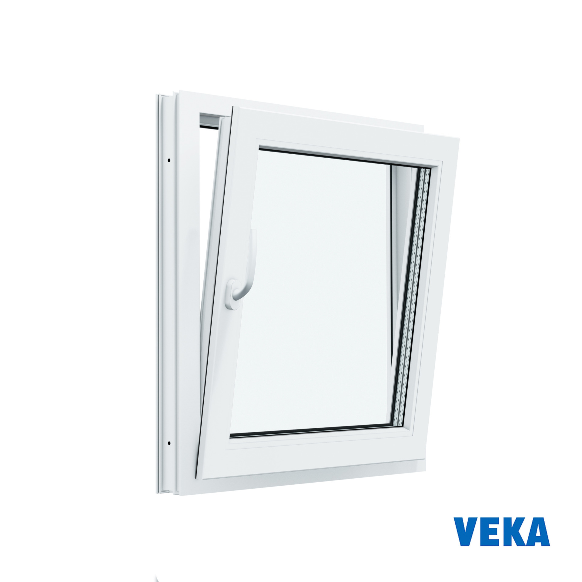 Пластиковое окно ПВХ VEKA одностворчатое 700x700мм (ВхШ) Двухкамерное