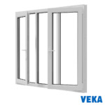 Пластиковое окно ПВХ VEKA Трёхстворчатое 1300x1600мм(ВхШ) Двухкамерное Тип 2